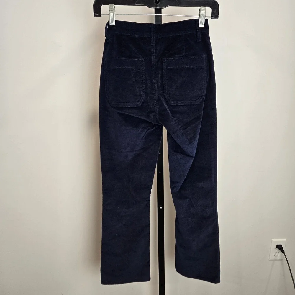 J Crew Billie Demi Boot Crop Velvet Corduroy Pants Navy Blue Size 23 Indie
